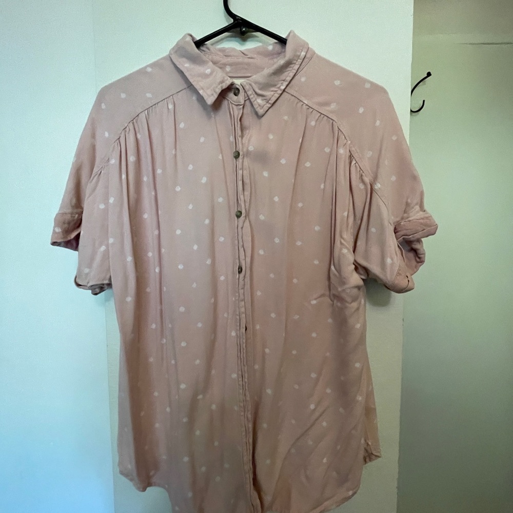 Universal Thread - Pink Polka Dot Button-Up Shirt
